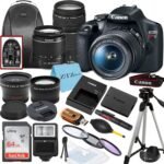 Canon EOS Rebel T7 Digital SLR Camera with EF-S 18-55mm + EF 75-300mm Daul Lens + SanDisk 64GB Memory Card + Tripod + Case + Wideangle Lenses + ZeeTech Accessory Bundle (21pc Bundle) - Image 2