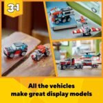 LEGO Creator 3 in 1 Flatbed Truck with Helicopter Toy, Transforms from Flatbed Truck Toy to Propeller Plane to Hot Rod and SUV Car Toys, Gift Idea for Boys and Girls Ages 7 Years Old and Up, 31146 - Image 4